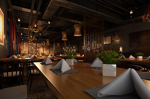 衢州简约大气中式风格餐厅设计装修效果图