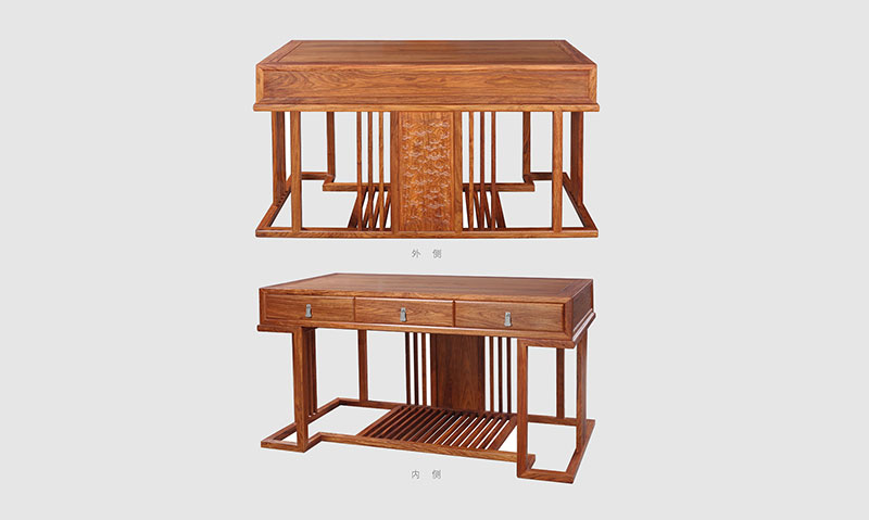 衢州 别墅中式家居书房装修实木书桌效果图